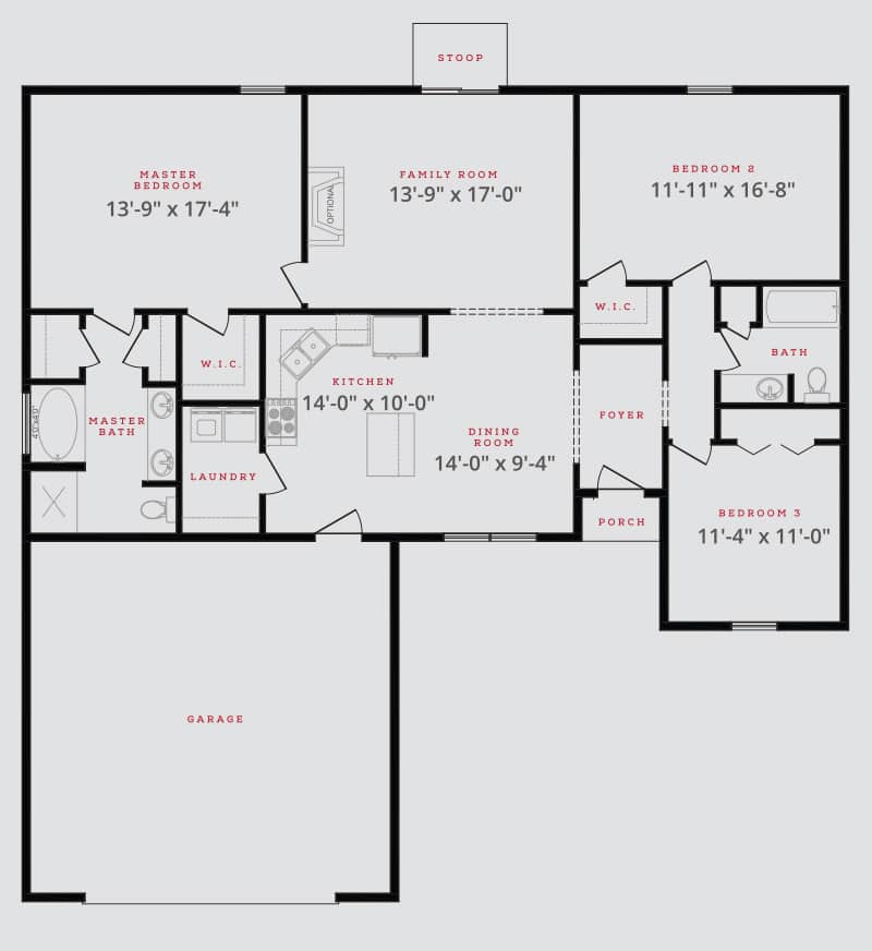 Jefferson Floor Plan 3 Bed/2 Bath Tomorrow's Homes